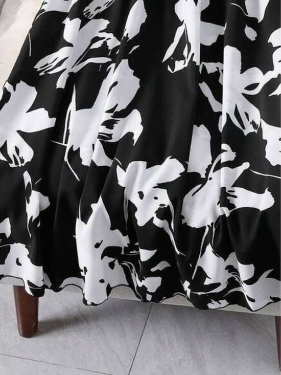 Women Random Print Casual Skirt Black Vacation Summer - Picture 6 of 8